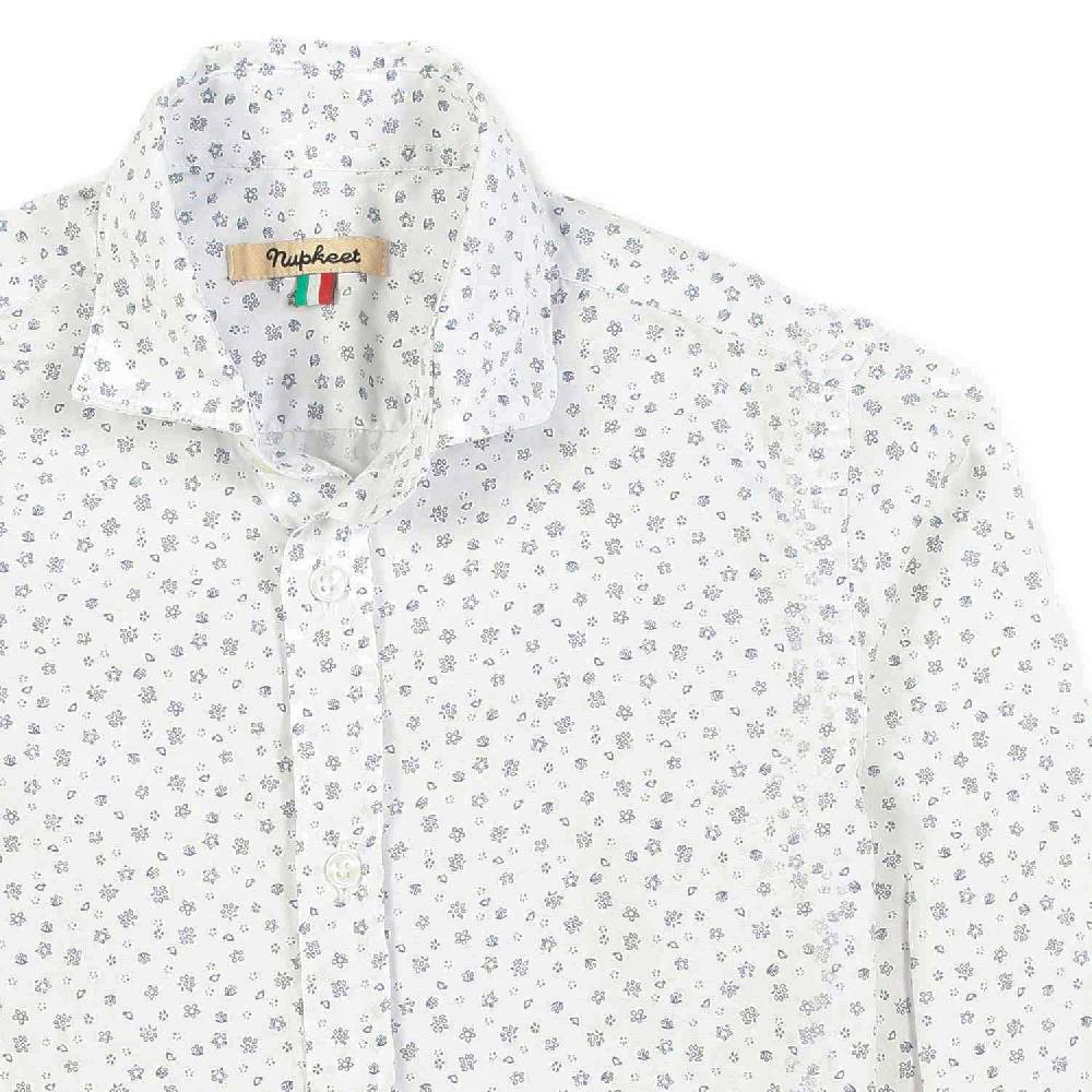 Nupkeet Camicia bianca fiori blu Bolzano Acquista Ora