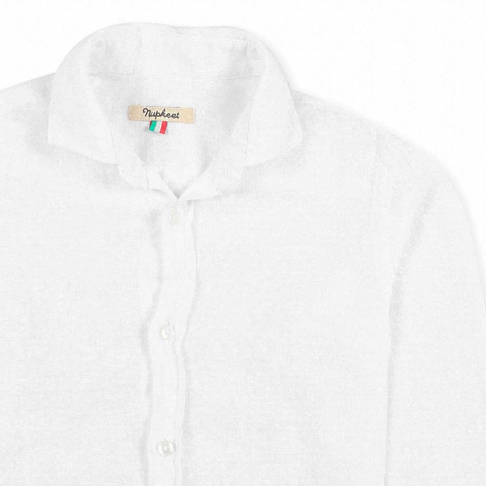 Nupkeet Camicia lino bianca La Spezia Fino Al -60%