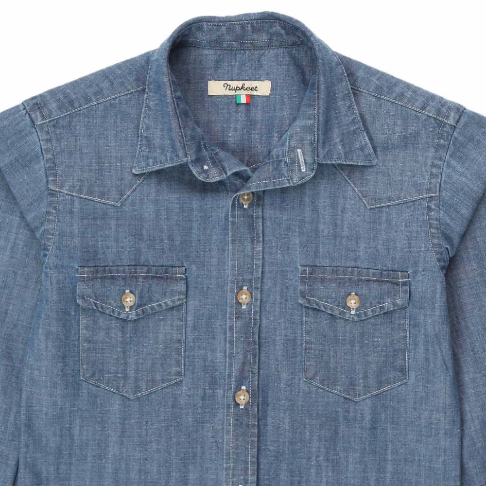 Nupkeet Camicia texana Ruben blu denim Offerta