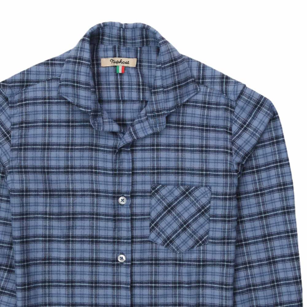 Nupkeet Camicia Ulrico check azzurra In Vendita