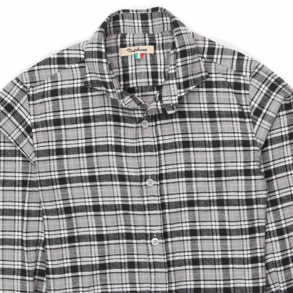 Nupkeet Camicia Romolo check grigia e nera Saldi