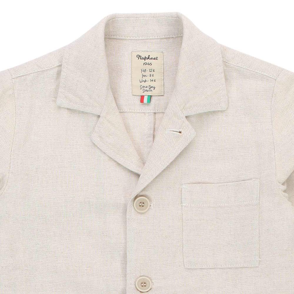 Nupkeet Giaccone misto lino Hawaii bianco panna Nuovo