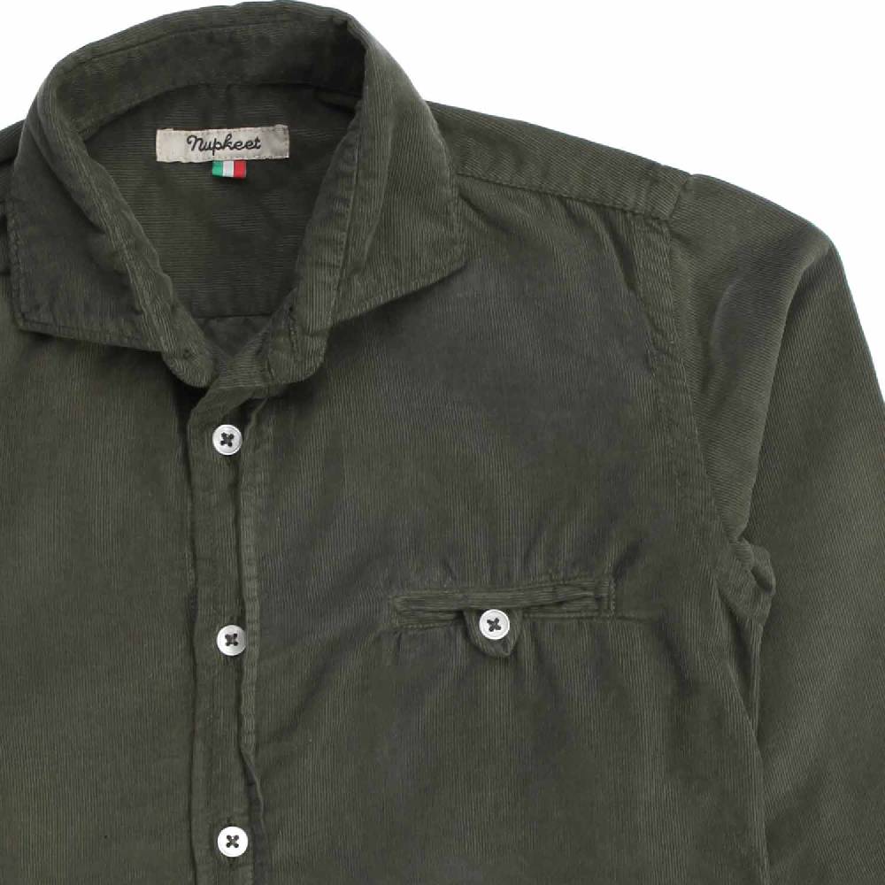 Nupkeet Drago verde militare – Camicia in velluto leggero Affare Del Giorno