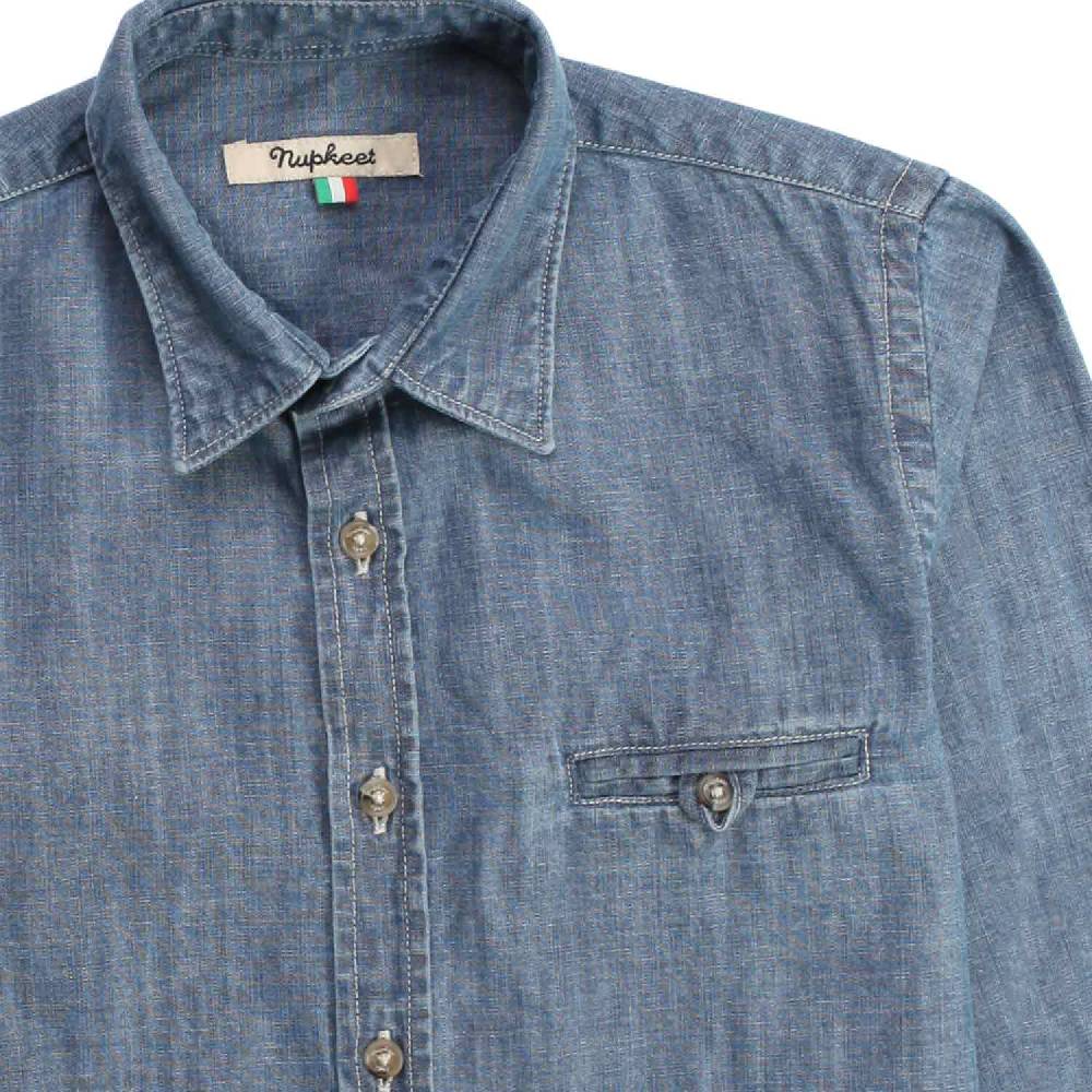 Nupkeet Gazza blu – Camicia in chambray bambino e teenager Novità