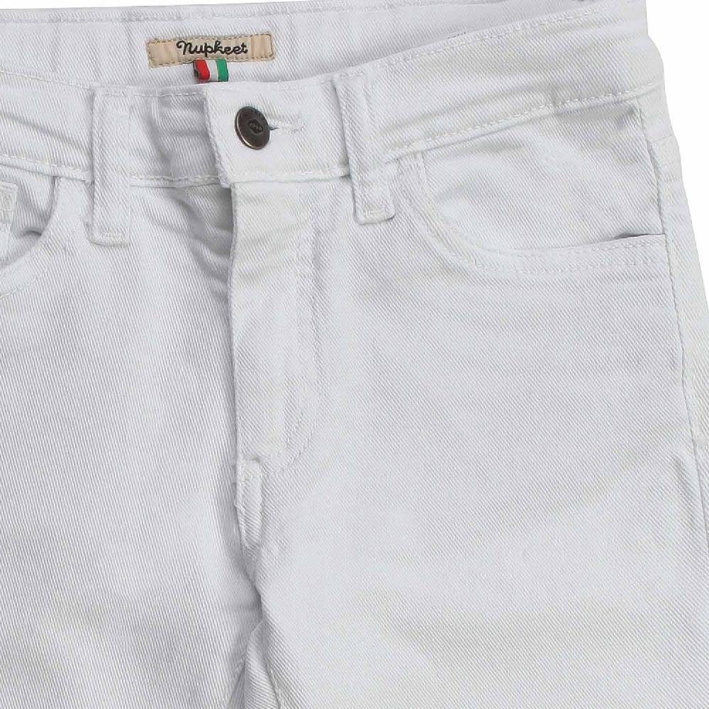 Nupkeet Biscia bianco – Pantalone 5 tasche bambino e teen Nuova