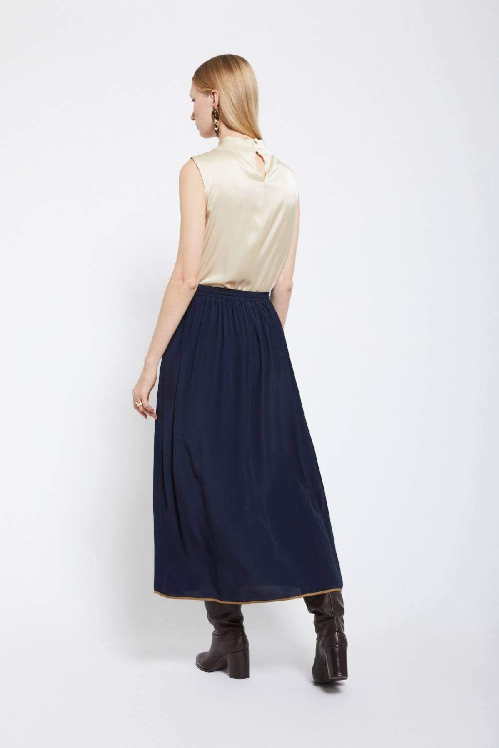ottod'Ame Silk-blend long skirt Vendite Flash