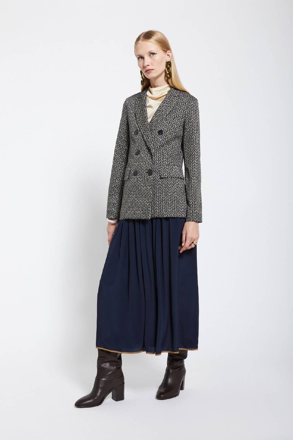 ottod'Ame Silk-blend long skirt Vendite Flash