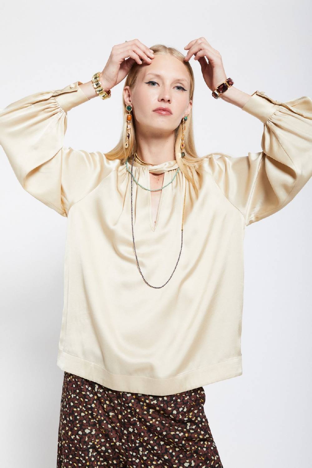 ottod'Ame Viscose blouse with knot Negozio