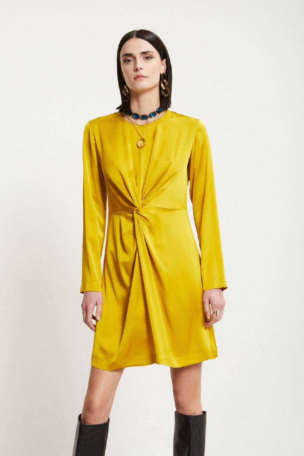 ottod'Ame Viscose short dress with knot Italy