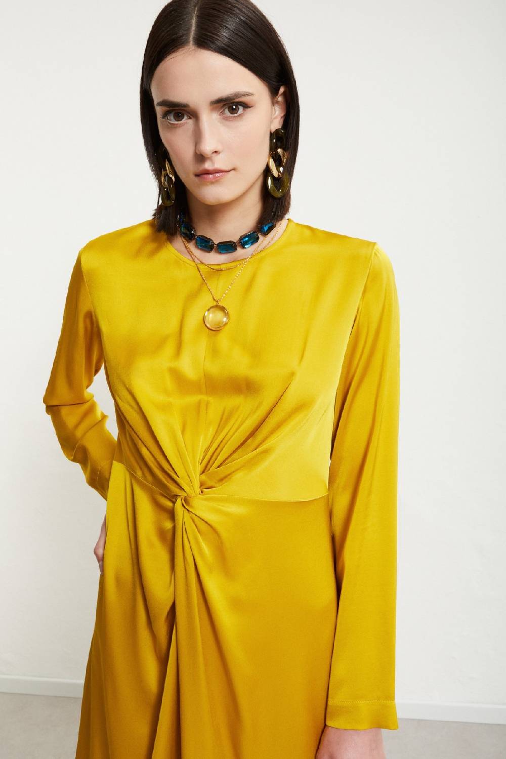 ottod'Ame Viscose short dress with knot Italy