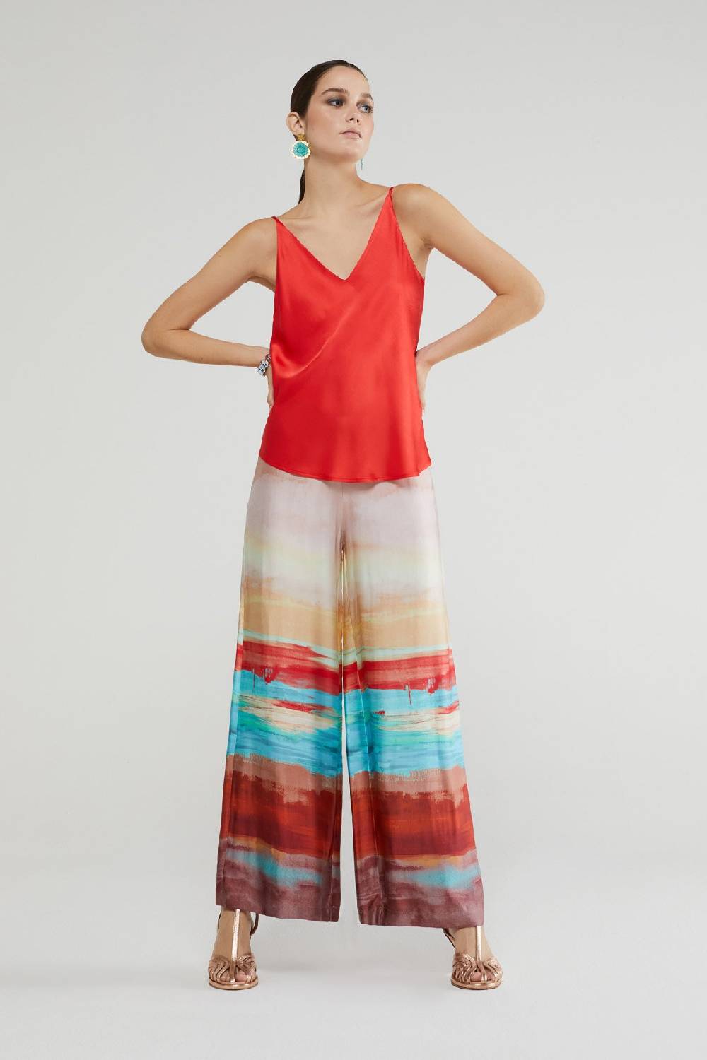 ottod'Ame Fluid viscose palazzo trousers Negozi Online