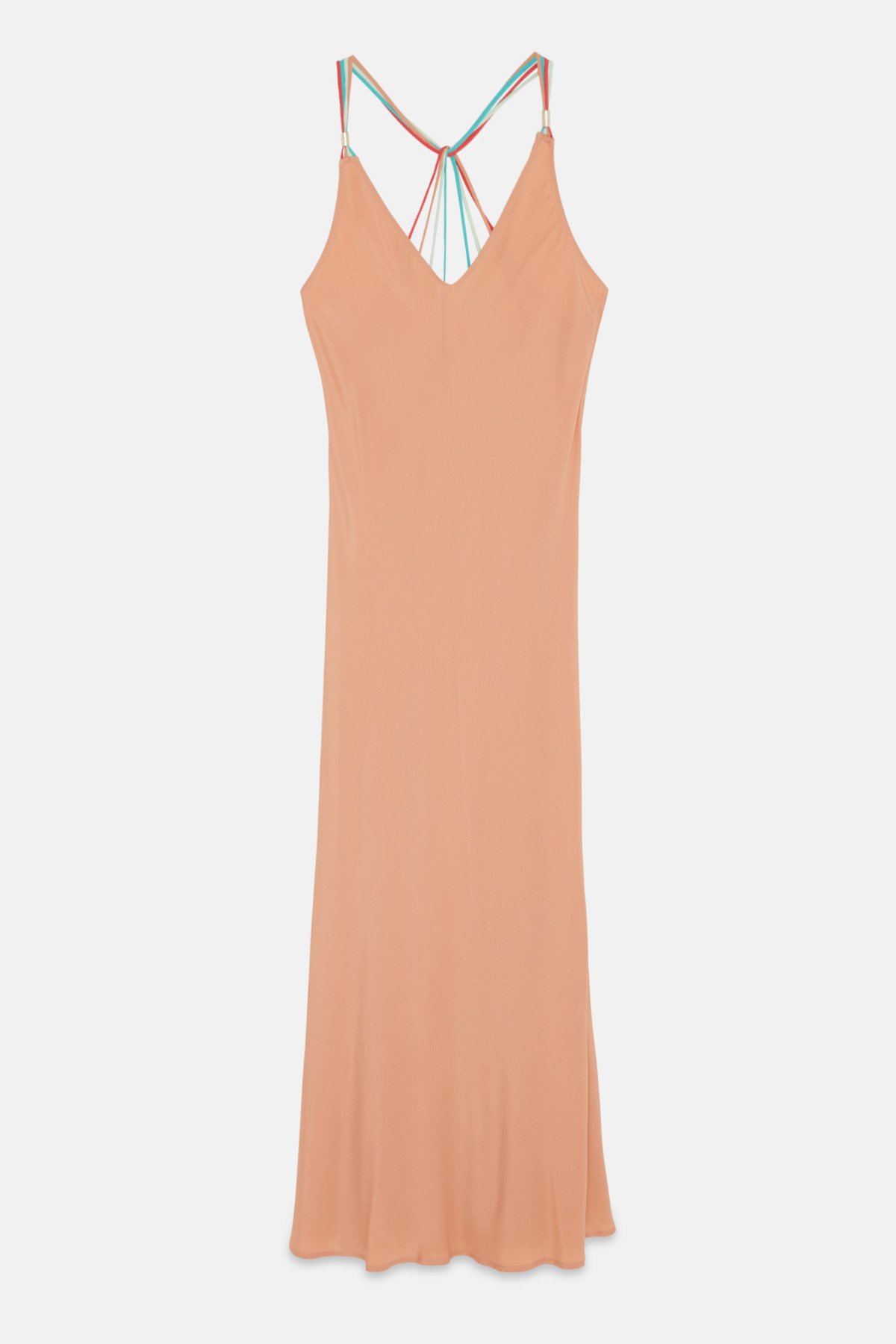 ottod'Ame Silk blend long dress with contrasting straps Acquista Ora