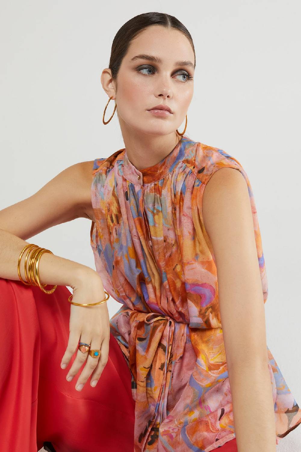 ottod'Ame Silk blend sleeveless shirt Fino Al -60%