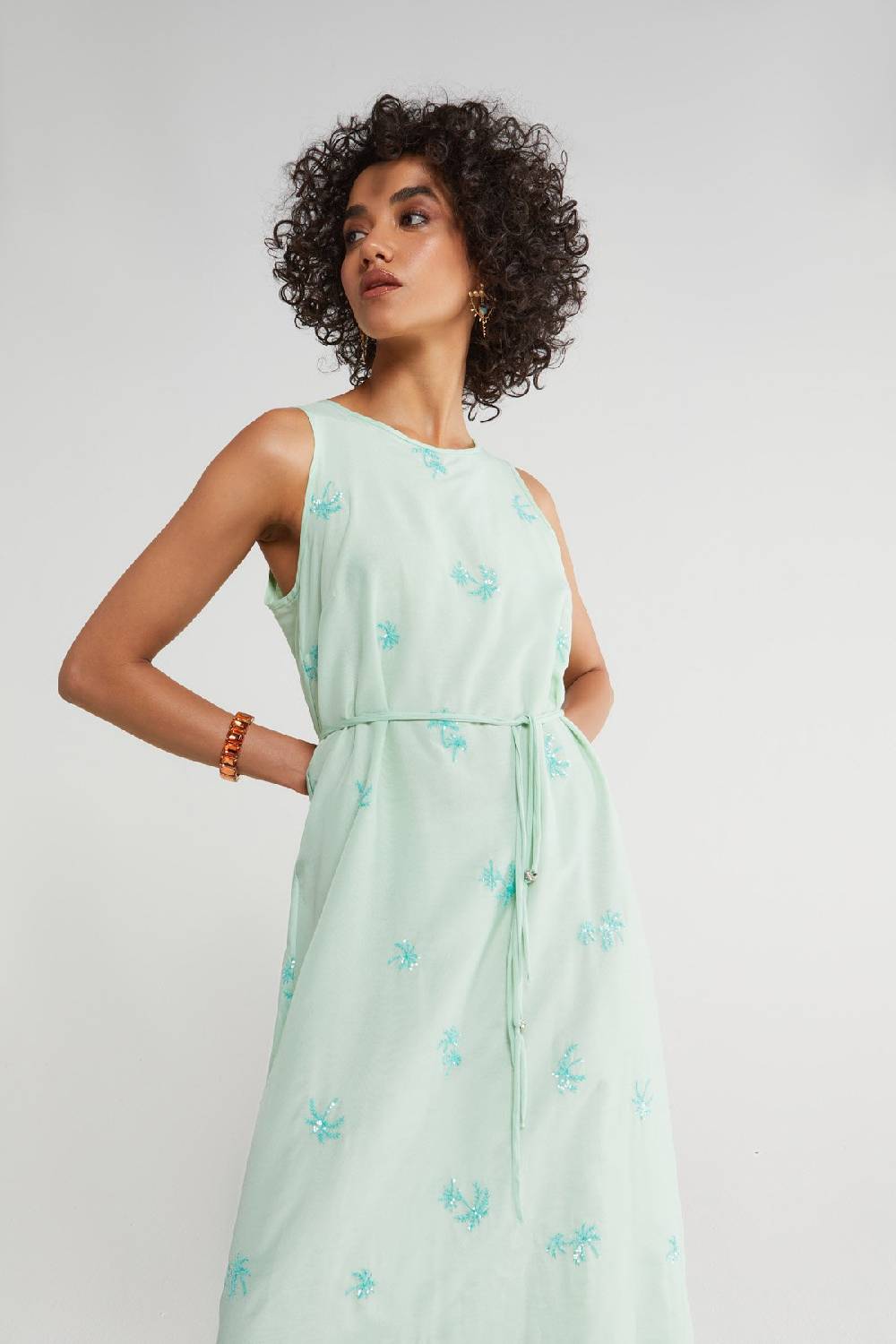 ottod'Ame Silk blend long dress with embroideries Soddisfazione Garantita
