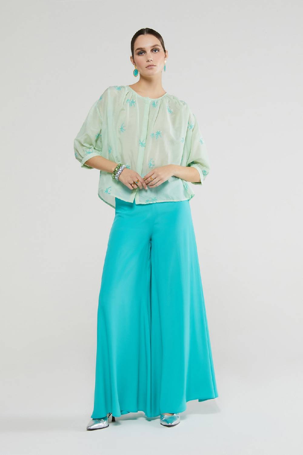ottod'Ame Transparent shirt with embroideries Qualità Garantita