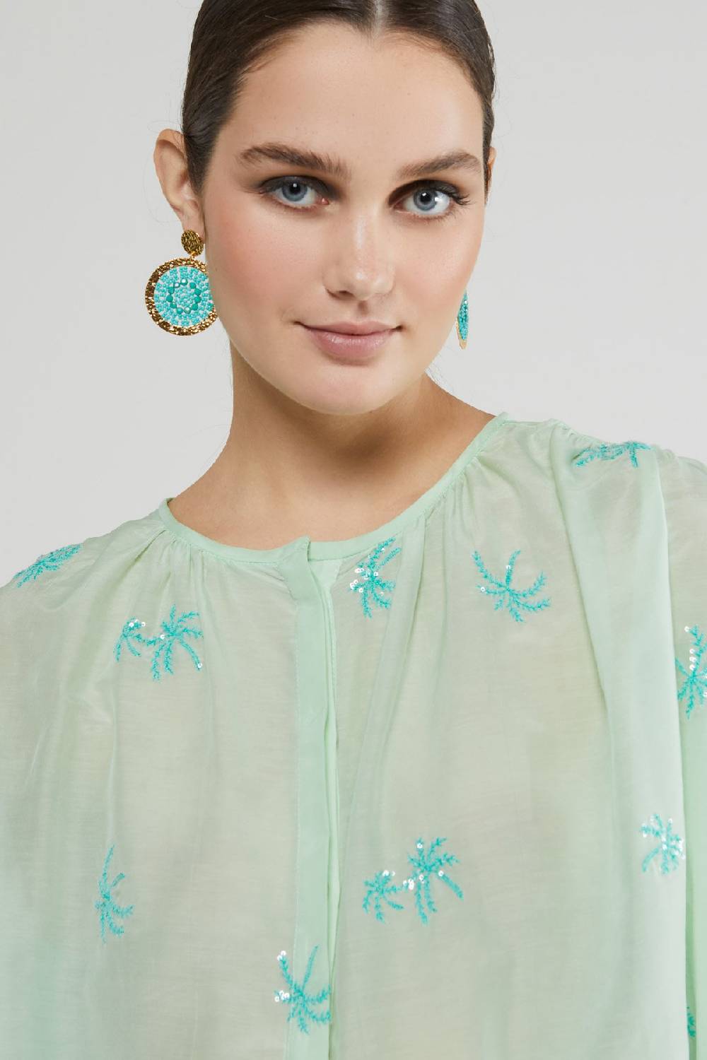 ottod'Ame Transparent shirt with embroideries Qualità Garantita