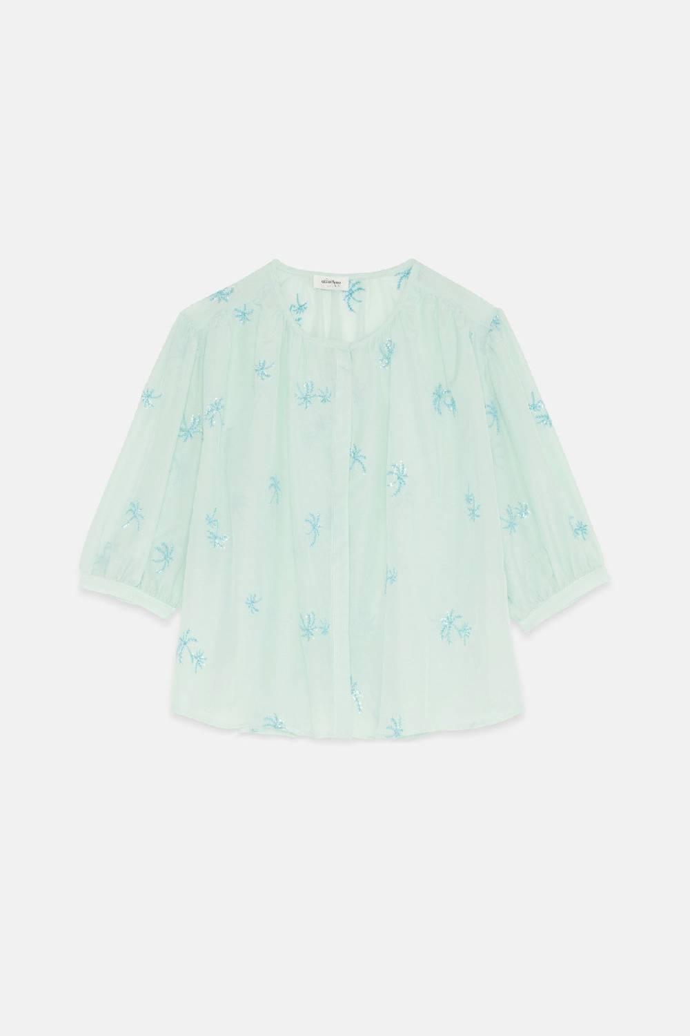 ottod'Ame Transparent shirt with embroideries Qualità Garantita