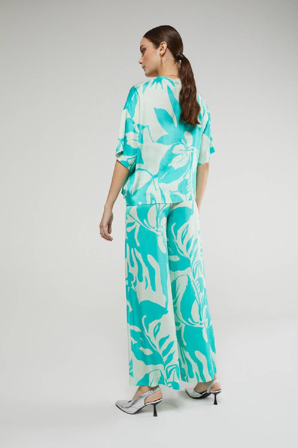 ottod'Ame Printed viscose trousers Shopping Online