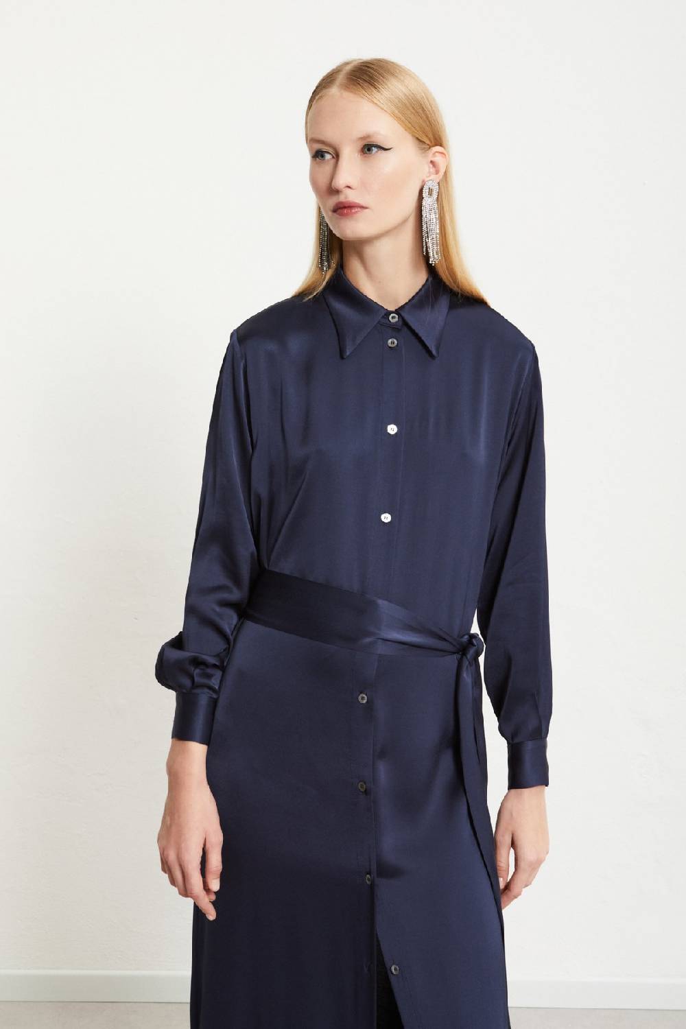 ottod'Ame Viscose long chemisier with sash Novità