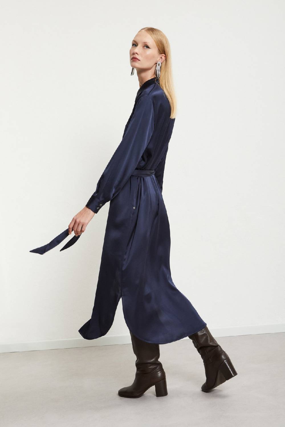 ottod'Ame Viscose long chemisier with sash Novità