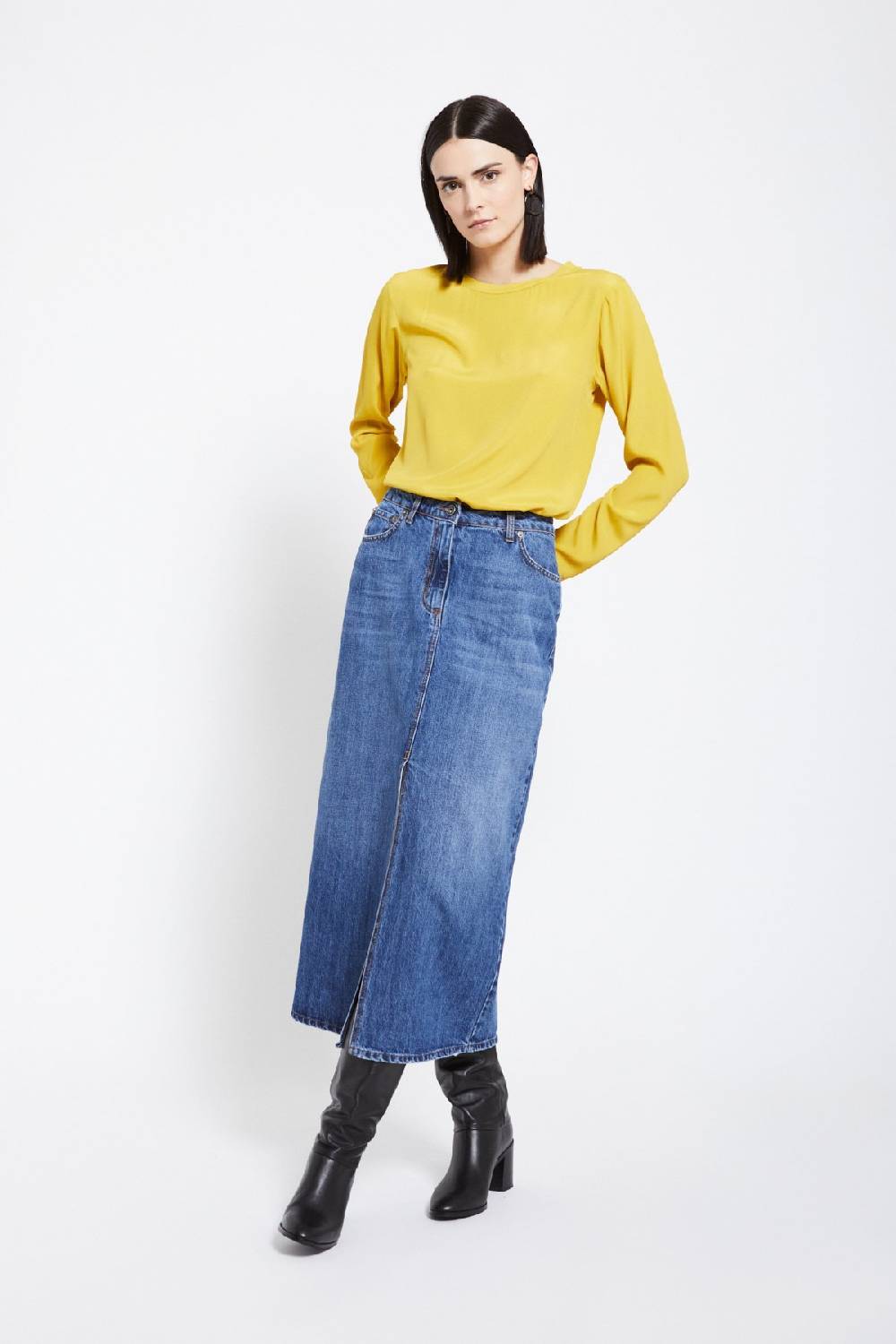 ottod'Ame Denim midi skirt Online