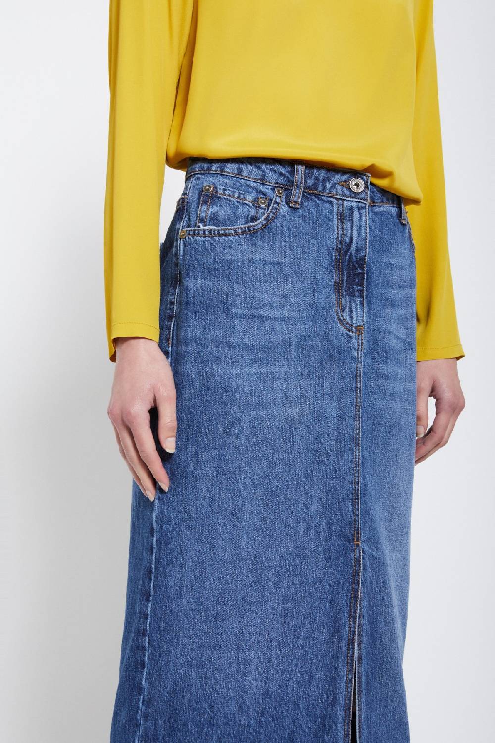 ottod'Ame Denim midi skirt Online