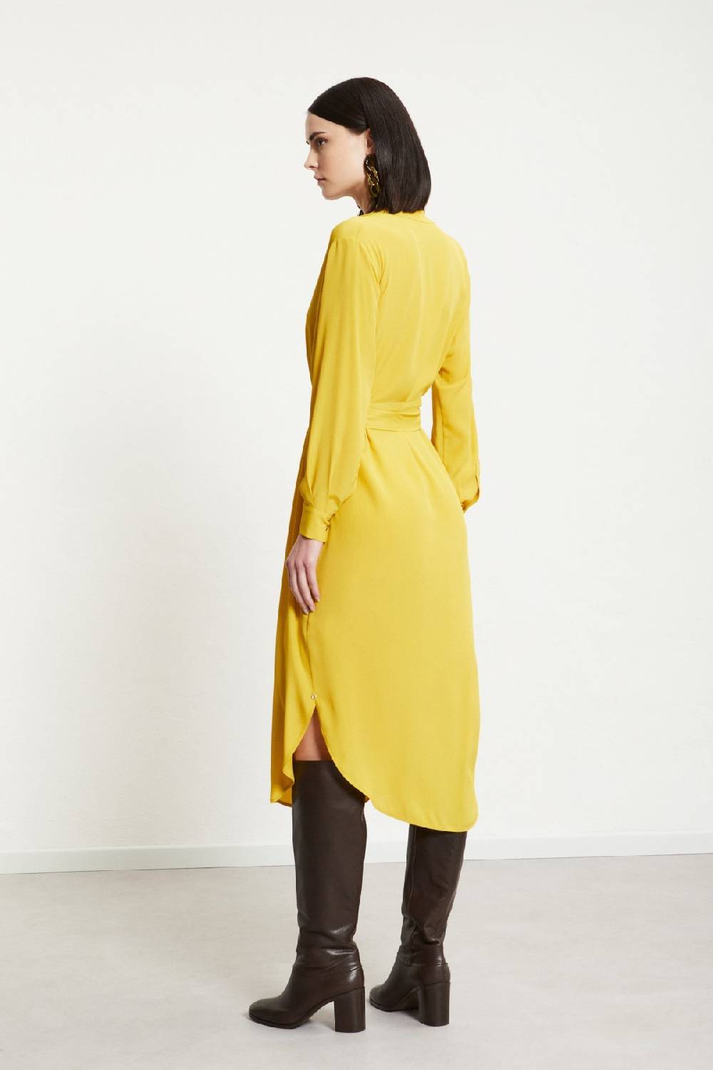 ottod'Ame Silk-blend midi dress with sash In Vendita