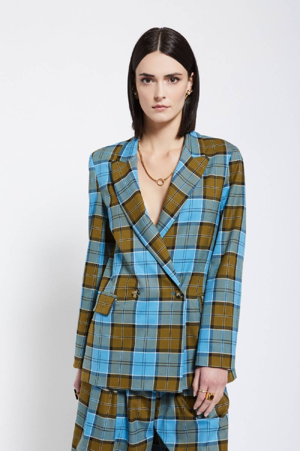 ottod'Ame Tartan double-breasted jacket Offerte