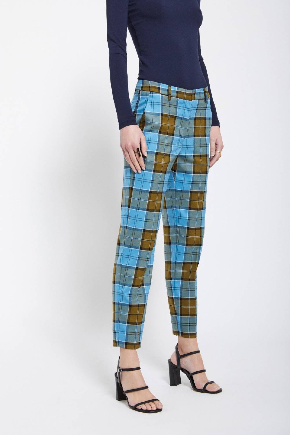 ottod'Ame Printed tartan anlke lenght trousers Hotsell