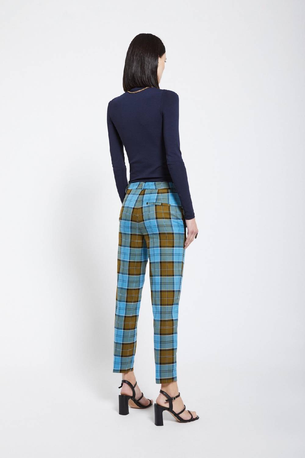ottod'Ame Printed tartan anlke lenght trousers Hotsell