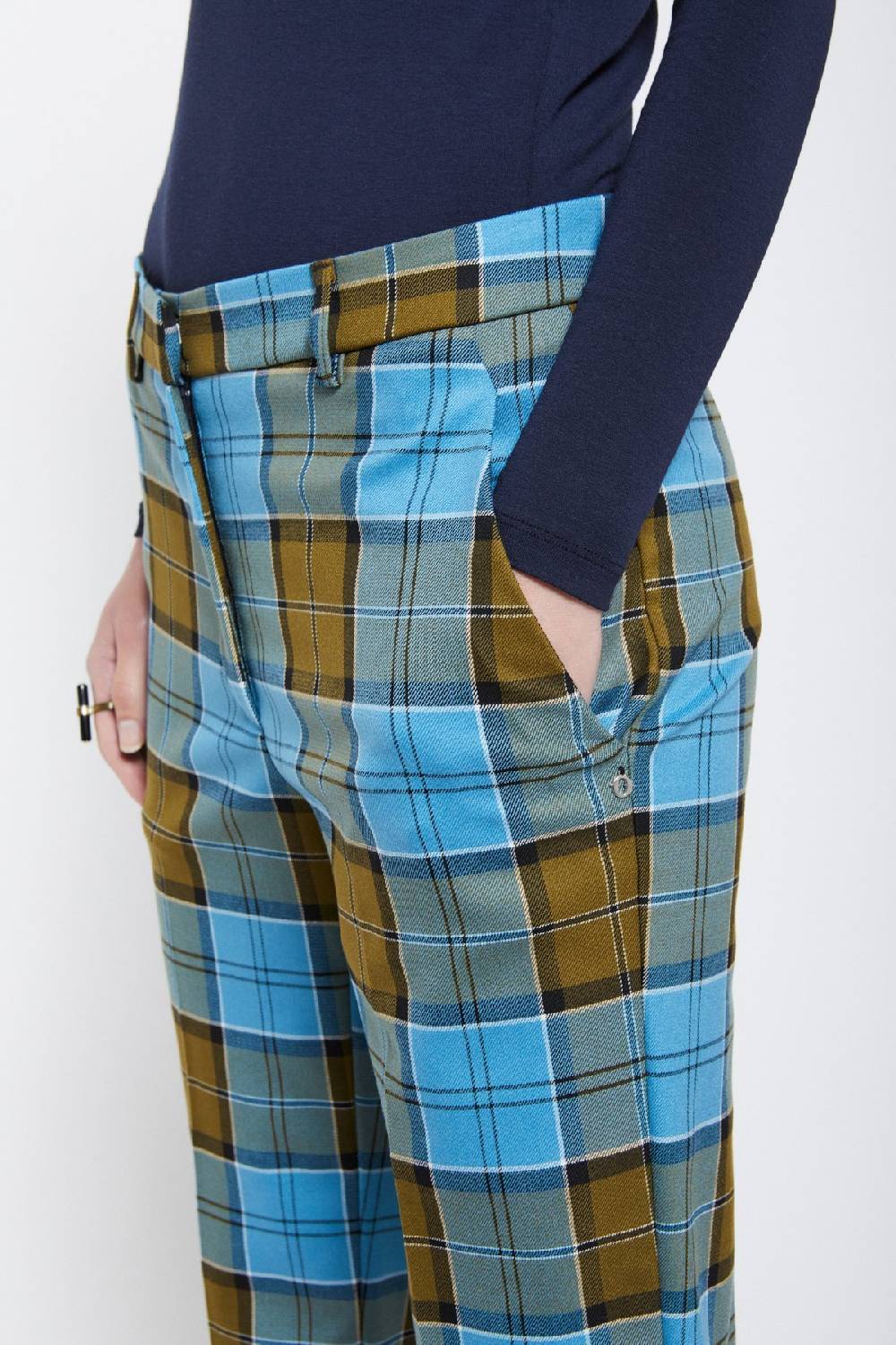 ottod'Ame Printed tartan anlke lenght trousers Hotsell
