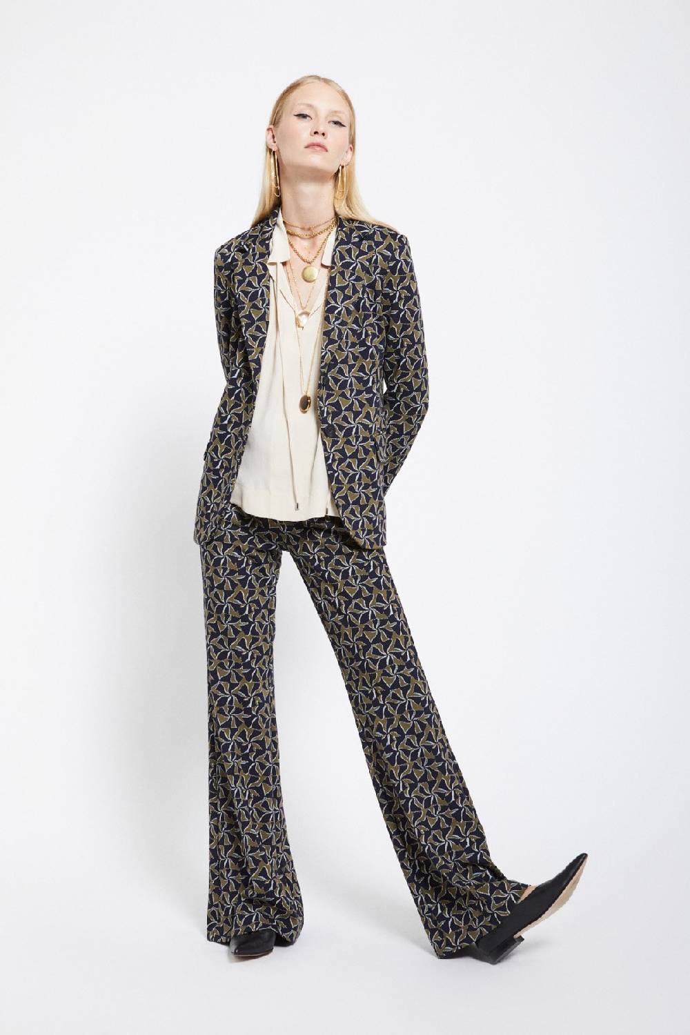 ottod'Ame Printed flare trousers In Saldo