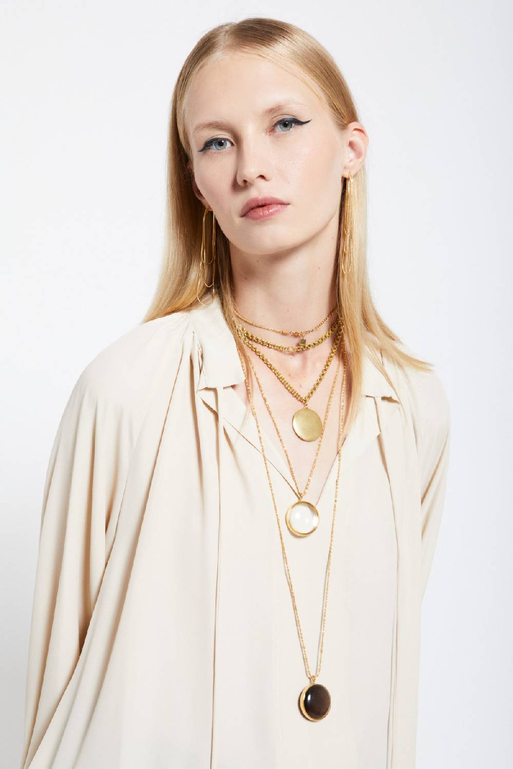 ottod'Ame Silk-blend blouse with drawstring Nuova