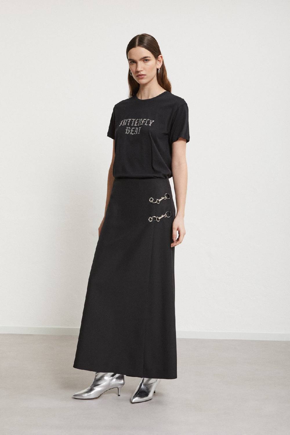 ottod'Ame Long skirt with grommet and chain Convenienza