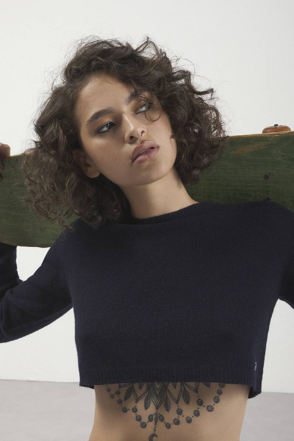 ottod'Ame Cashmire blend cropped sweater Qualità