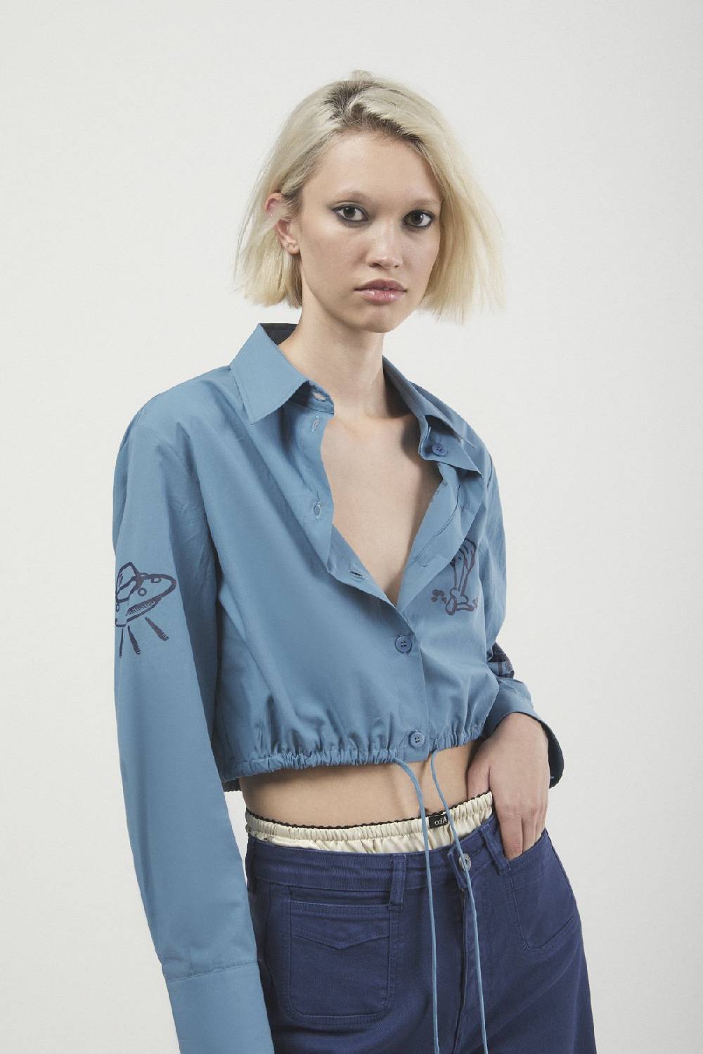 ottod'Ame Poplin cropped shirt Saldi