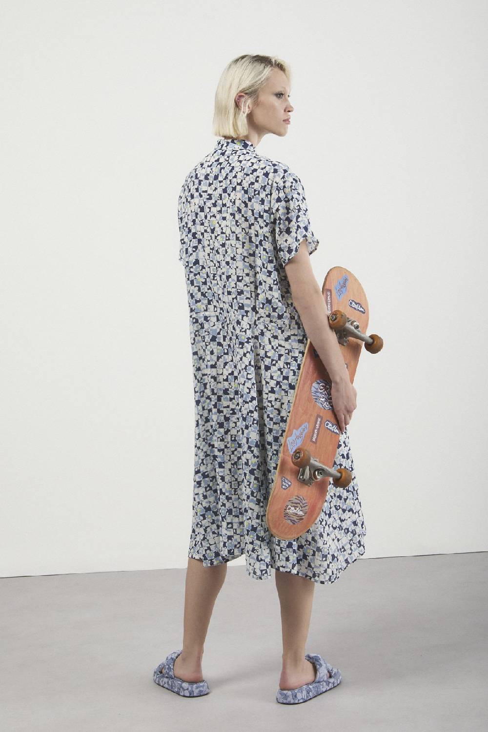 ottod'Ame Printed dress with pleated skirt Offerte