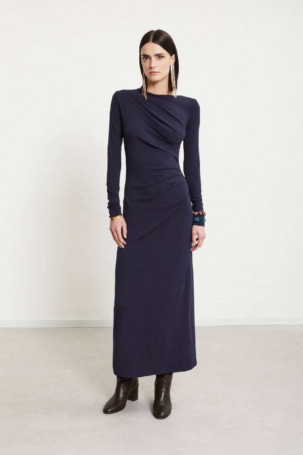 ottod'Ame Viscose long dress with pleats Online