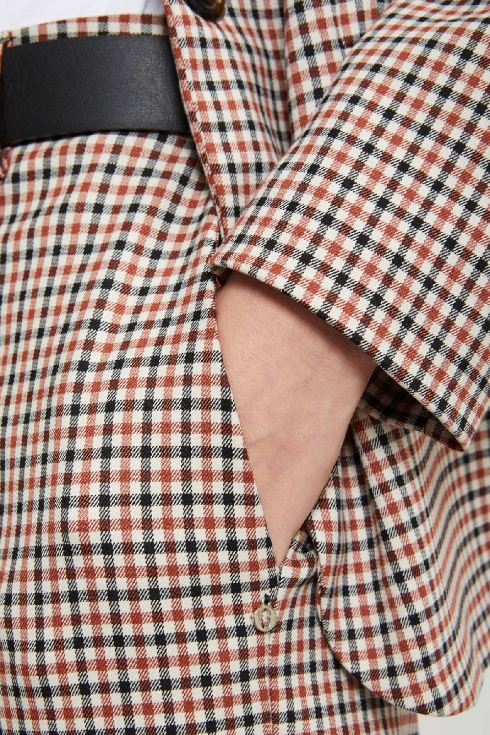 ottod'Ame Printed check straight trousers Outlet