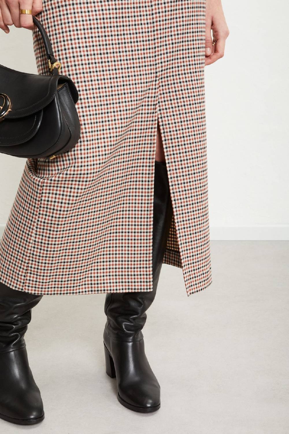 ottod'Ame Printed check long skirt Saldi