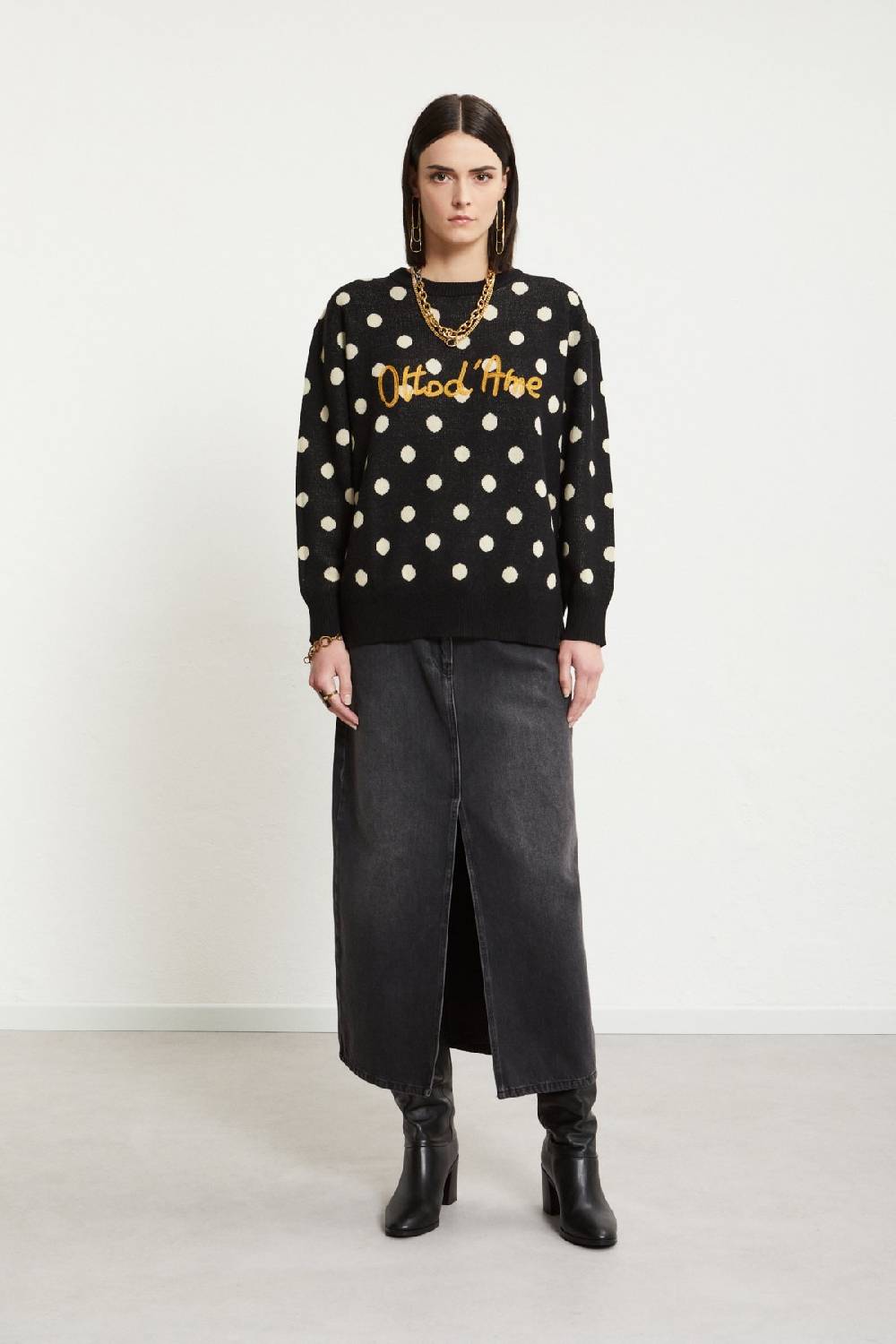 ottod'Ame Denim long skirt Vendite Flash