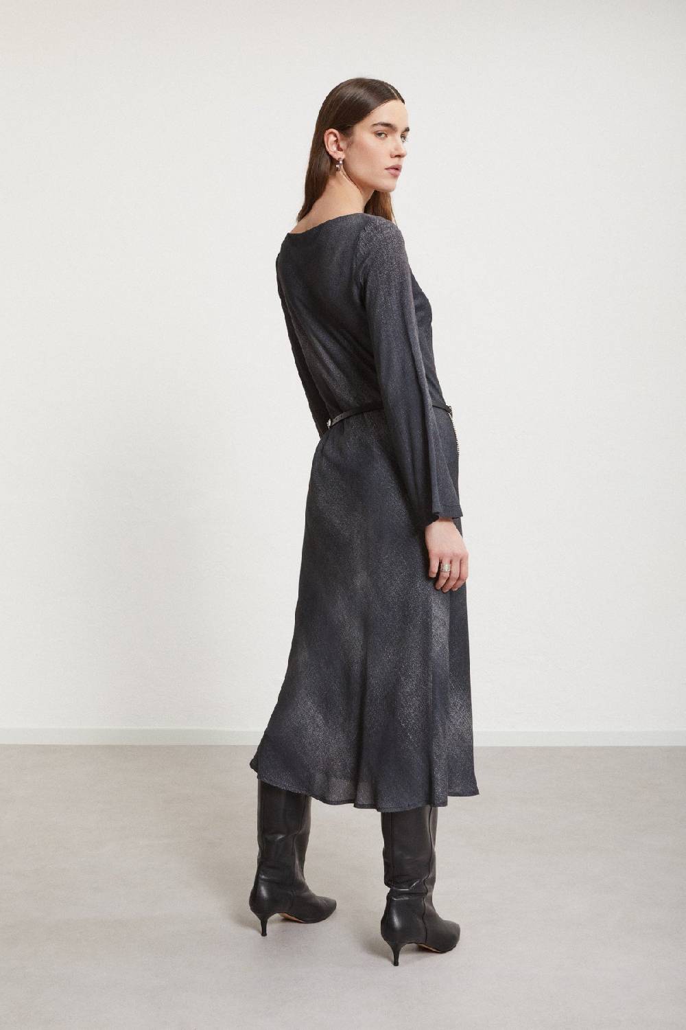ottod'Ame Viscose midi dress with wide sleeve Negozio