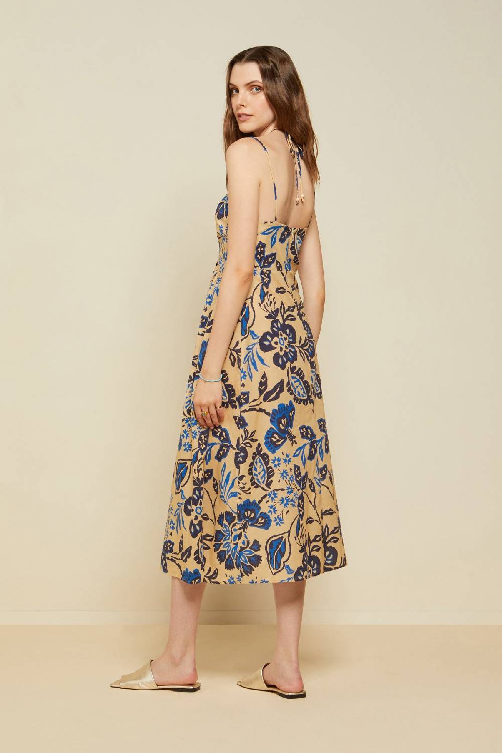ottod'Ame Cotton midi dress with drawstring Fino Al -60%