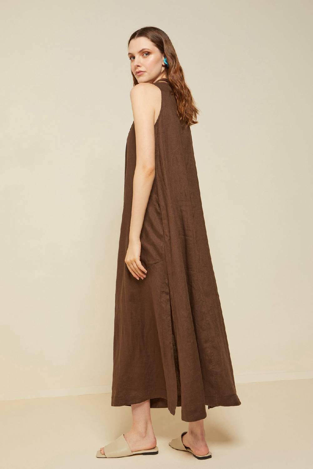 ottod'Ame Linen long dress with belt Sottocosto