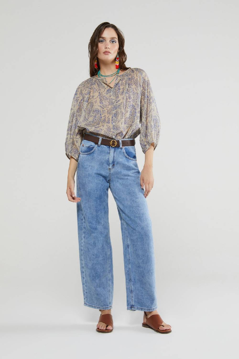 ottod'Ame Cotton shirt with balloon sleeves Novità
