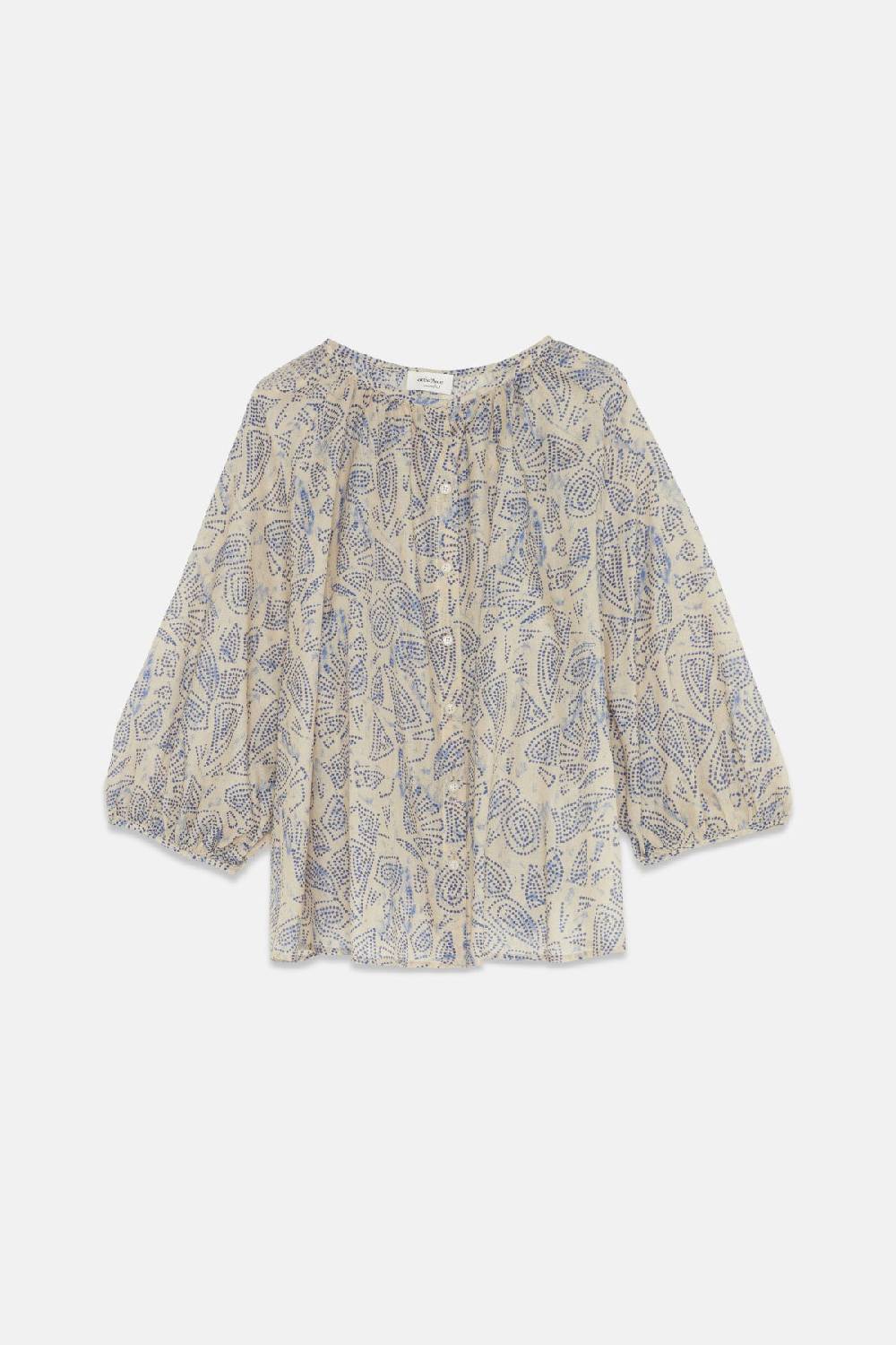 ottod'Ame Cotton shirt with balloon sleeves Novità