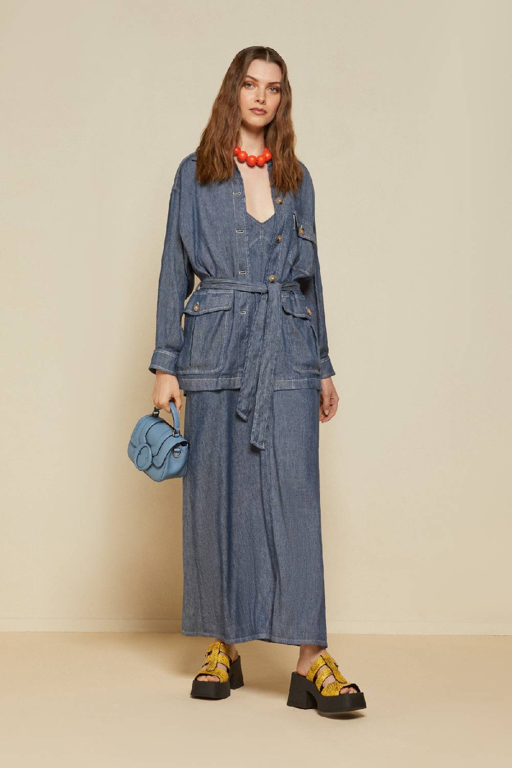 ottod'Ame Linen blend long dress Online