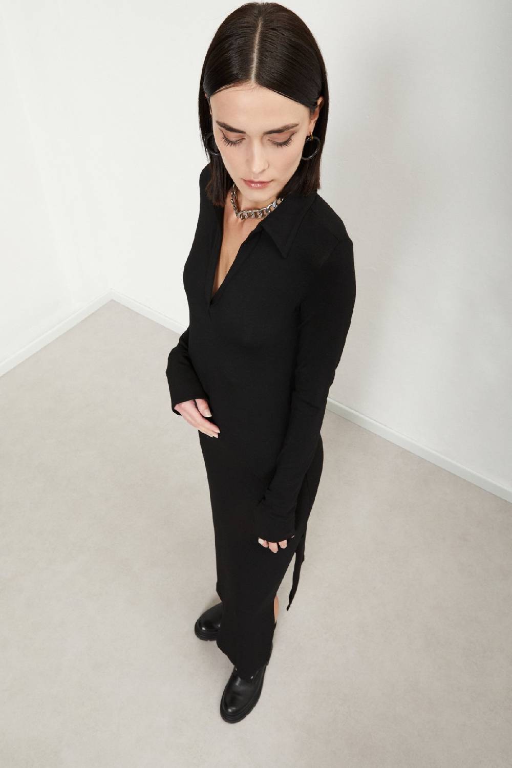 ottod'Ame Viscose long dress with slits Negozi Online