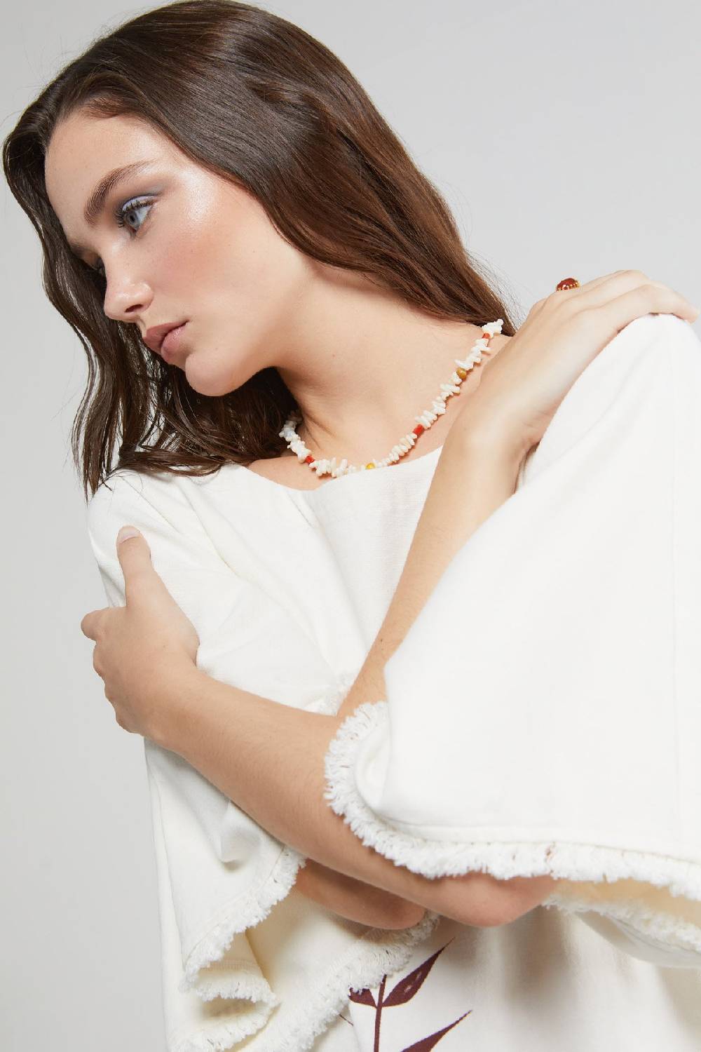 ottod'Ame Cotton kaftan long dress with embroideries Presa