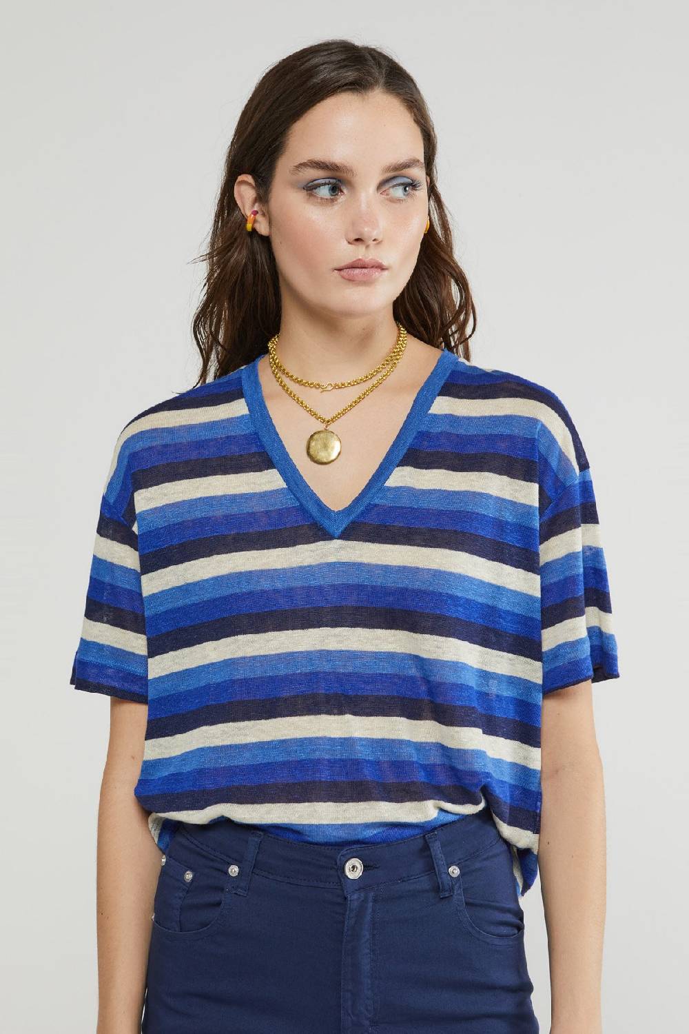ottod'Ame Linen sweater with V neckline Saldi